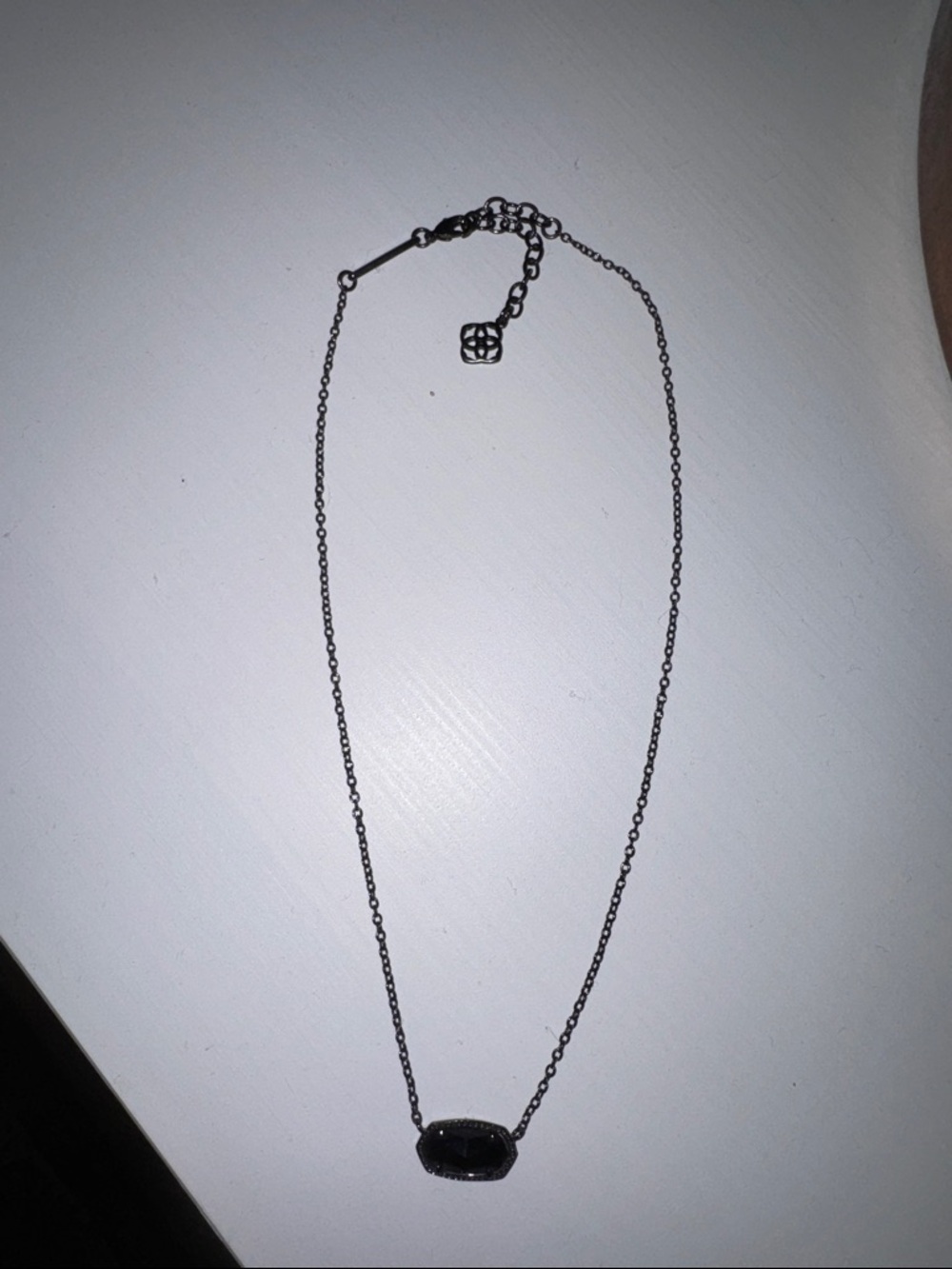 Kendra Scott Black Oval Pendant Necklace